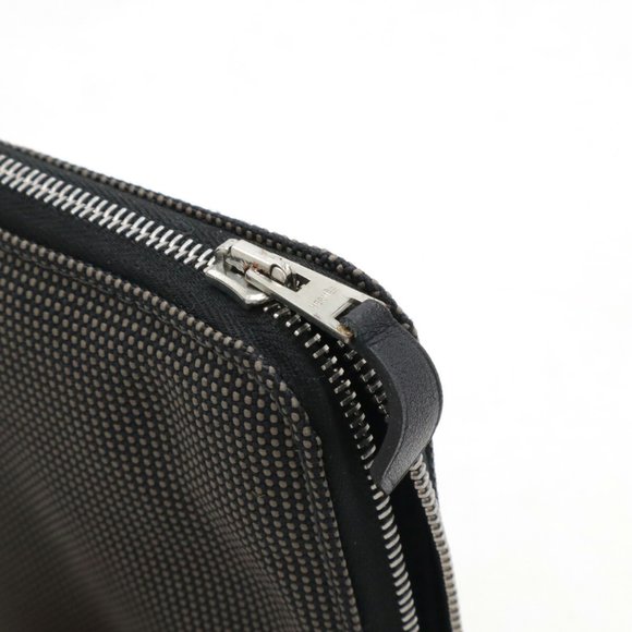 HERMES Hermes Air Line Purse GM Round Long Wallet Passport Case Canvas Grey - Picture 5 of 7